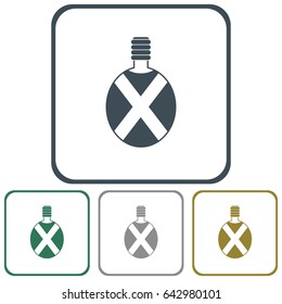 Camping flask vector icon. Tourist bottle isolated