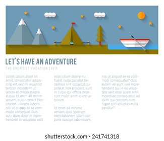 Camping flat design. EPS 10. Transparency. No gradients.