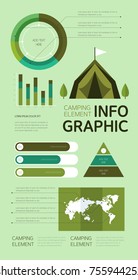 Camping Flat Design Info graphic