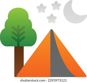 Camping Flat Gradient Vector Icon Design