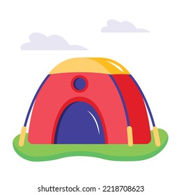 A camping flat icon design 