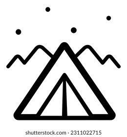 Icono Plano De Camping Aislado En Fondo Blanco