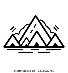 Icono Plano De Camping Aislado En Fondo Blanco