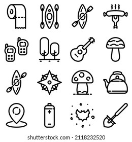 Icono Plano De Camping Aislado En Fondo Blanco