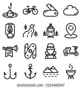 Icono Plano De Camping Aislado En Fondo Blanco