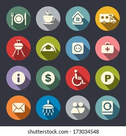 Camping flat icons