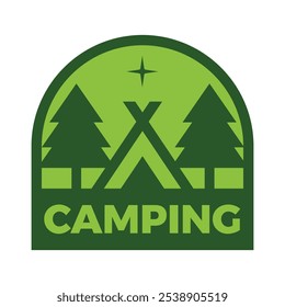 design de logotipo minimalista de acampamento