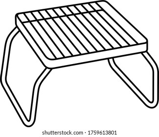 Camping folding grill grate. Vector outline icon.