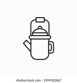 Camping food fire pot icon. Outline camping food fire pot vector icon for web design isolated on white background