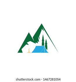 Camping in the forest icon vector illustration