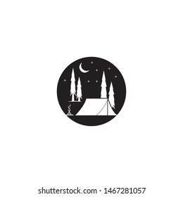 Camping in the forest icon vector illustration