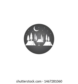 Camping in the forest icon vector illustration