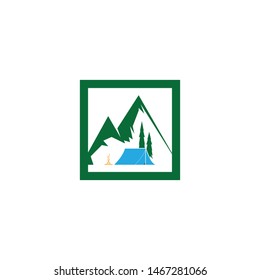 Camping in the forest icon vector illustration