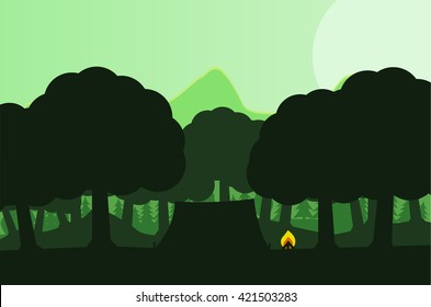 Camping forest landscape green