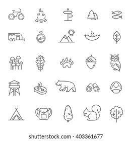 Camping, Forest,  Nature & Outdoor Activities icons