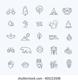 Camping, Forest, Nature & Outdoor Activities icons