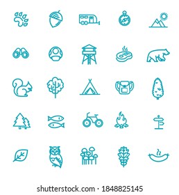 Camping, Forest and Outdoor Activities icons