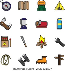 Camping Forrest Icons and Symbol