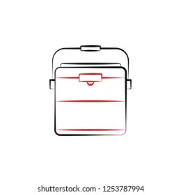 Camping, freezer 2 colored line icon. Simple hand drawn color element illustration. Camping, freezer outline symbol design from camping set