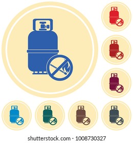 Camping gas bottle icon. Flat icon isolated. Vector illustration