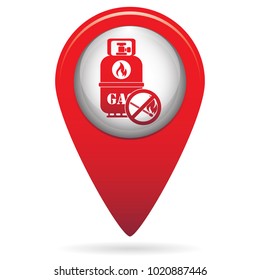 Camping gas bottle icon. Flat icon pointer. Vector illustration