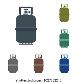Camping gas bottle icon. Flat icon isolated. Vector illustration