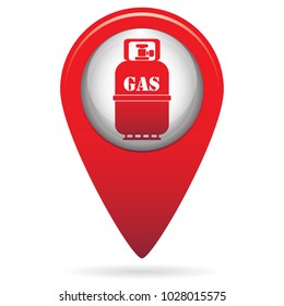 Camping gas bottle icon. Flat icon isolated. Vector illustration

