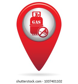 Camping gas bottle icon. Flat icon isolated. Vector illustration


