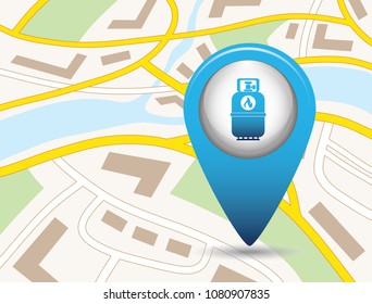 Camping gas bottle icon. Flat icon isolated. Vector illustration