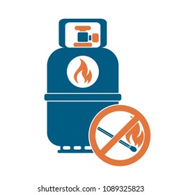 Camping gas bottle icon. Flat icon isolated. Vector illustration