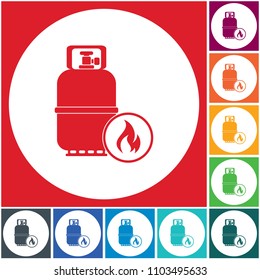 Camping gas bottle icon. Flat icon isolated. Vector illustration