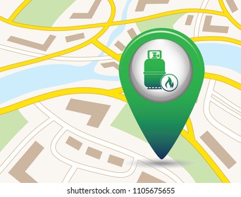 Camping gas bottle icon. Flat icon isolated. Vector illustration
