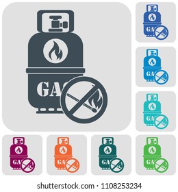 Camping gas bottle icon. Flat icon isolated. Vector illustration