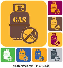Camping gas bottle icon. Flat icon isolated. Vector illustration

