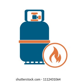 Camping gas bottle icon. Flat icon isolated. Vector illustration

