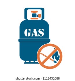 Camping gas bottle icon. Flat icon isolated. Vector illustration


