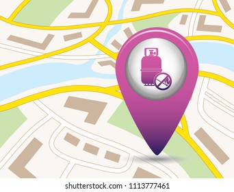 Camping gas bottle icon. Flat icon isolated. Vector illustration
