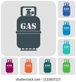 Camping gas bottle icon. Flat icon isolated. Vector illustration