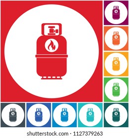 Camping gas bottle icon. Flat icon isolated. Vector illustration