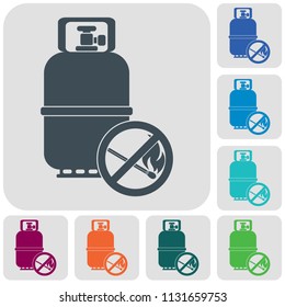 Camping gas bottle icon. Flat icon isolated. Vector illustration