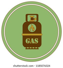 Camping gas bottle icon. Flat icon isolated. Vector illustration