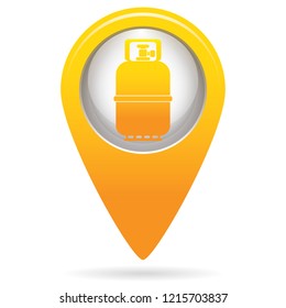 Camping gas bottle icon. Flat icon isolated. Vector illustration