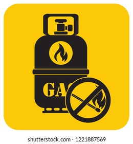 Camping gas bottle icon. Flat icon isolated. Vector illustration
