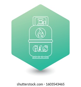 Camping gas bottle icon. Flat icon isolated. Vector illustration

