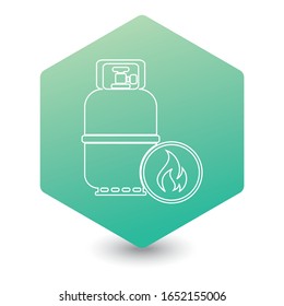 Camping gas bottle icon. Flat icon isolated. Vector illustration

