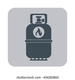 Camping gas bottle icon. Flat icon isolated. Vector illustration

