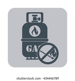 Camping gas bottle icon. Flat icon isolated. Vector illustration

