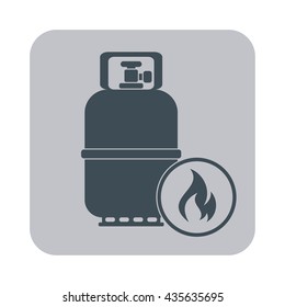 Camping gas bottle icon. Flat icon isolated. Vector illustration

