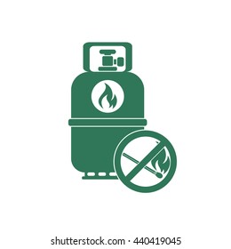 Camping gas bottle icon. Flat icon isolated. Vector illustration