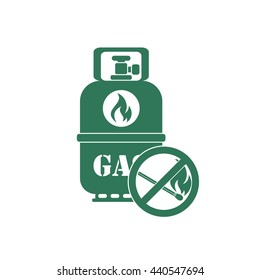 Camping gas bottle icon. Flat icon isolated. Vector illustration